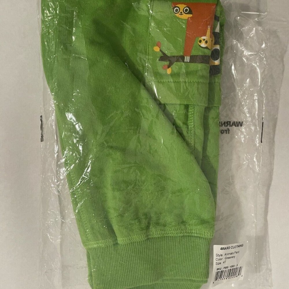 4Ward Clothing Kid's Green Relaxed Four-Way Reversible Design Pants Size 4T
